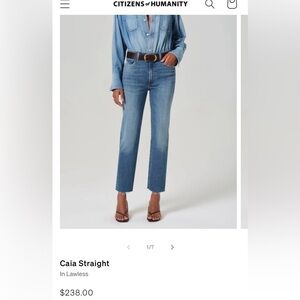 Citizens of Humanity Caia straight in Lawless 26, worn twice like-new